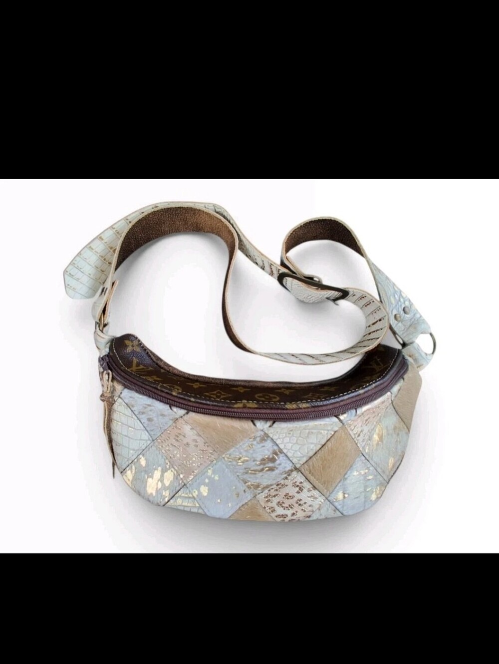 Keep It Gypsy Upcycled Leather Patchwork Crossbody Belt  Bum Bag